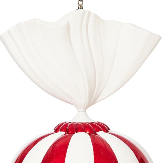 Vickerman 36" Red & White Candy Ornament with Glitter Accents